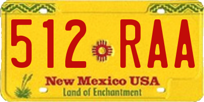 NM license plate 512RAA