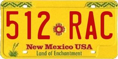 NM license plate 512RAC