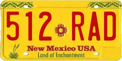 NM license plate 512RAD