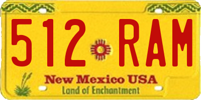 NM license plate 512RAM