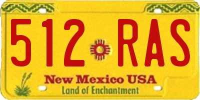 NM license plate 512RAS