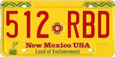 NM license plate 512RBD
