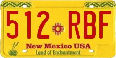 NM license plate 512RBF