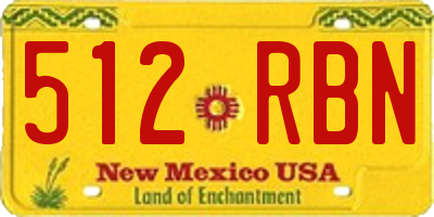 NM license plate 512RBN
