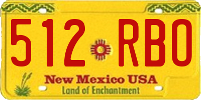 NM license plate 512RBO