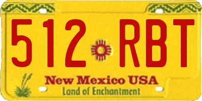 NM license plate 512RBT