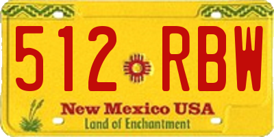 NM license plate 512RBW