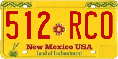 NM license plate 512RCO