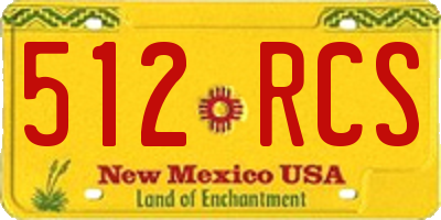 NM license plate 512RCS