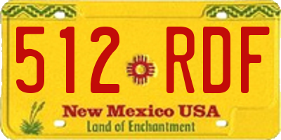 NM license plate 512RDF