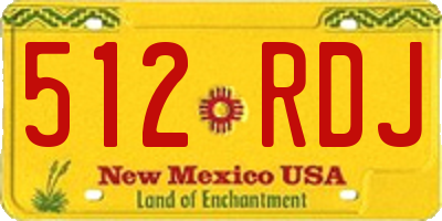 NM license plate 512RDJ