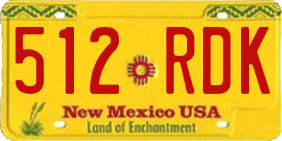 NM license plate 512RDK