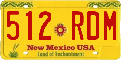NM license plate 512RDM