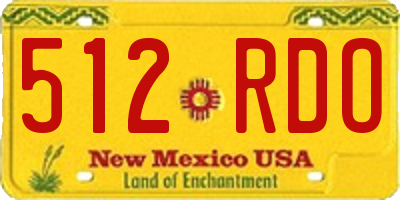 NM license plate 512RDO