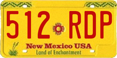NM license plate 512RDP