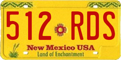 NM license plate 512RDS