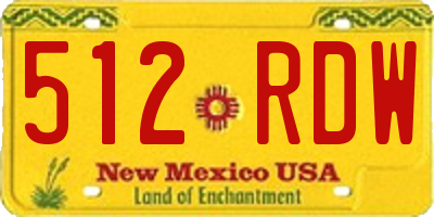 NM license plate 512RDW