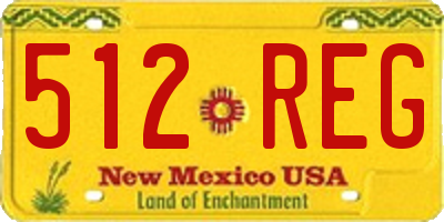 NM license plate 512REG