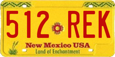 NM license plate 512REK