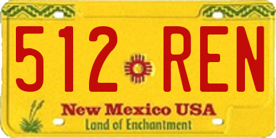 NM license plate 512REN