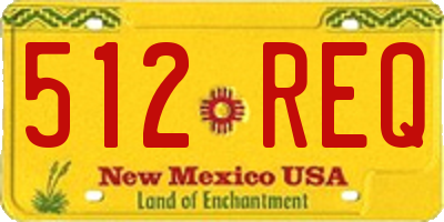 NM license plate 512REQ