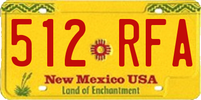 NM license plate 512RFA