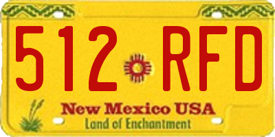NM license plate 512RFD