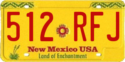 NM license plate 512RFJ