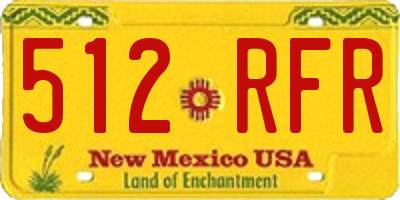 NM license plate 512RFR
