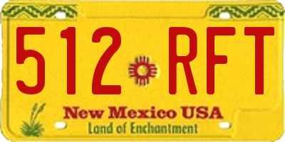 NM license plate 512RFT