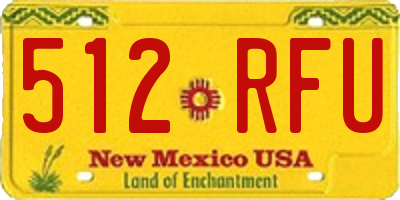 NM license plate 512RFU