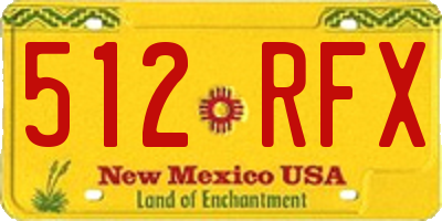 NM license plate 512RFX