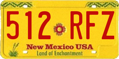 NM license plate 512RFZ