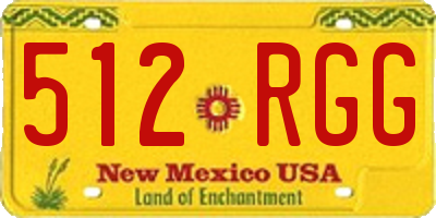 NM license plate 512RGG