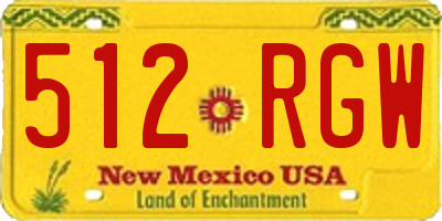 NM license plate 512RGW