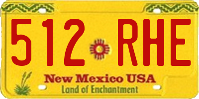 NM license plate 512RHE