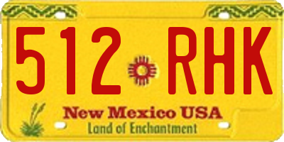 NM license plate 512RHK