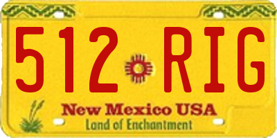 NM license plate 512RIG