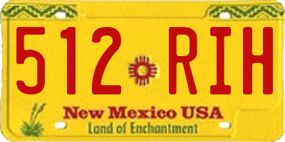 NM license plate 512RIH