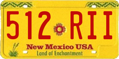 NM license plate 512RII