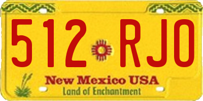 NM license plate 512RJO