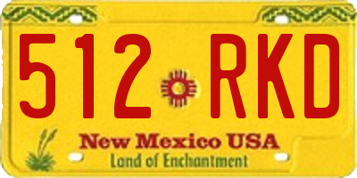 NM license plate 512RKD