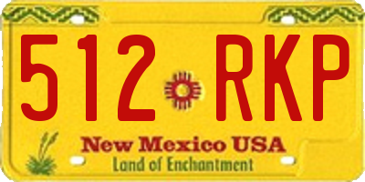 NM license plate 512RKP