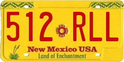NM license plate 512RLL