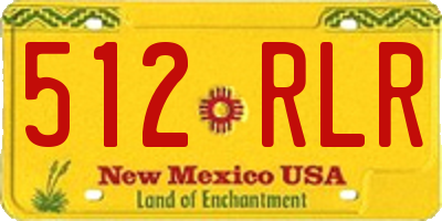 NM license plate 512RLR