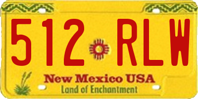 NM license plate 512RLW