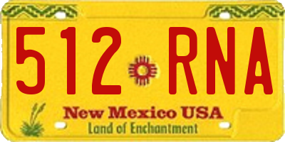 NM license plate 512RNA