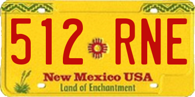 NM license plate 512RNE