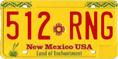 NM license plate 512RNG