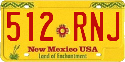 NM license plate 512RNJ